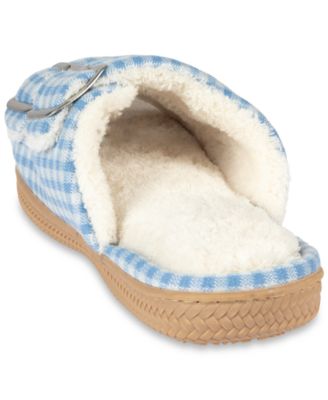 Women's Gingham Double Buckle Open Toe Slide Slippers