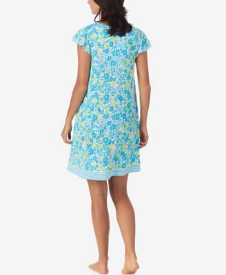 Women's Short-Sleeve Chemise Jersey Sleep Dress