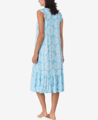 Women's Short-Sleeve Soft Bra Midi Jersey Nightgown