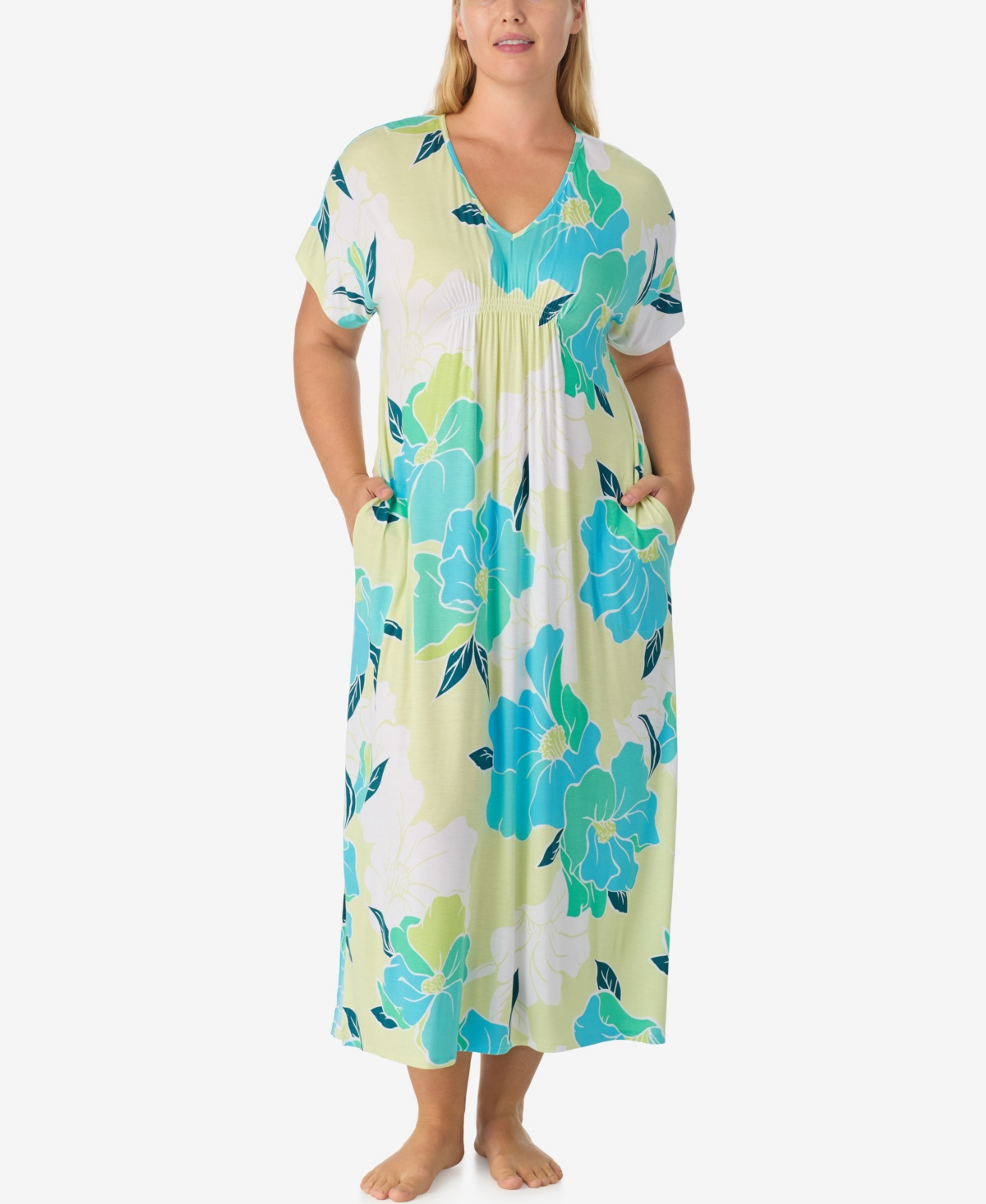 Ellen Tracy Plus Size Short-Sleeve Long Tunic Jersey Nightdress
