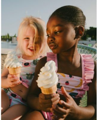 Girls Two-Piece Swimsuit Printed Fruits