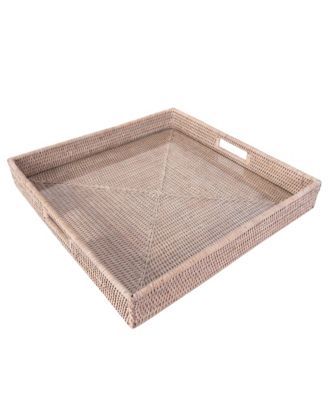 Artifacts Trading Company Square Serving Ottoman Trays with Glass Insert