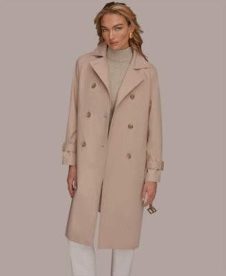 Women's Double Breasted Belted Notch Collar Trench Coat