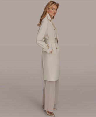 Women's Double Breasted Belted Notch Collar Trench Coat