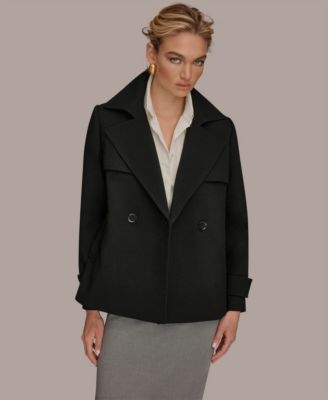 Women's Short Crepe Notch Collar Trench Coat