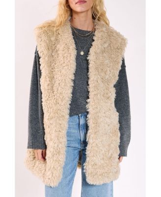 Women's Curly Faux Fur Borg Gilet