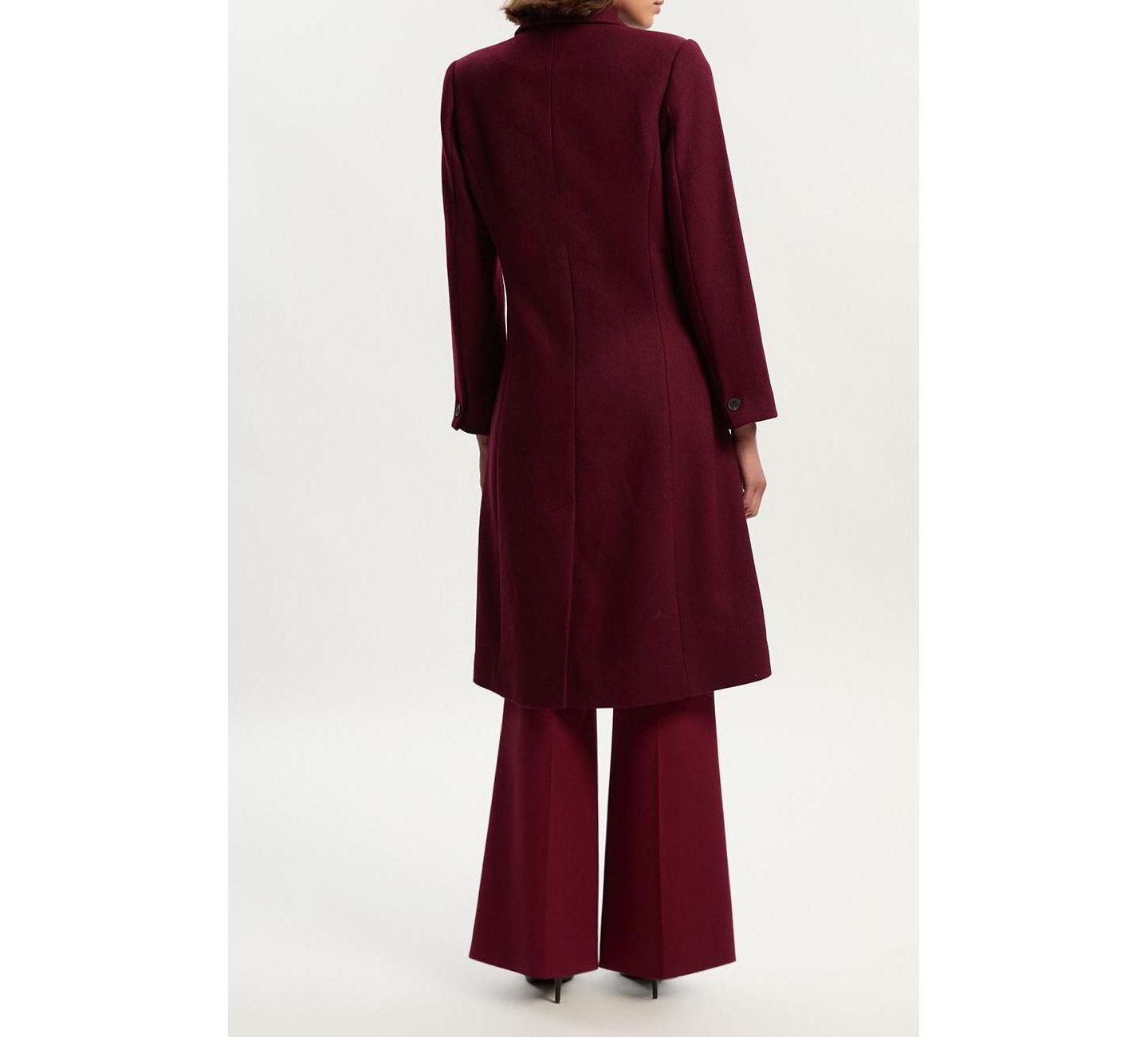 Женское пальто Karen Millen Wool Double Breasted Midi, цвет: Бордовый — фото 7