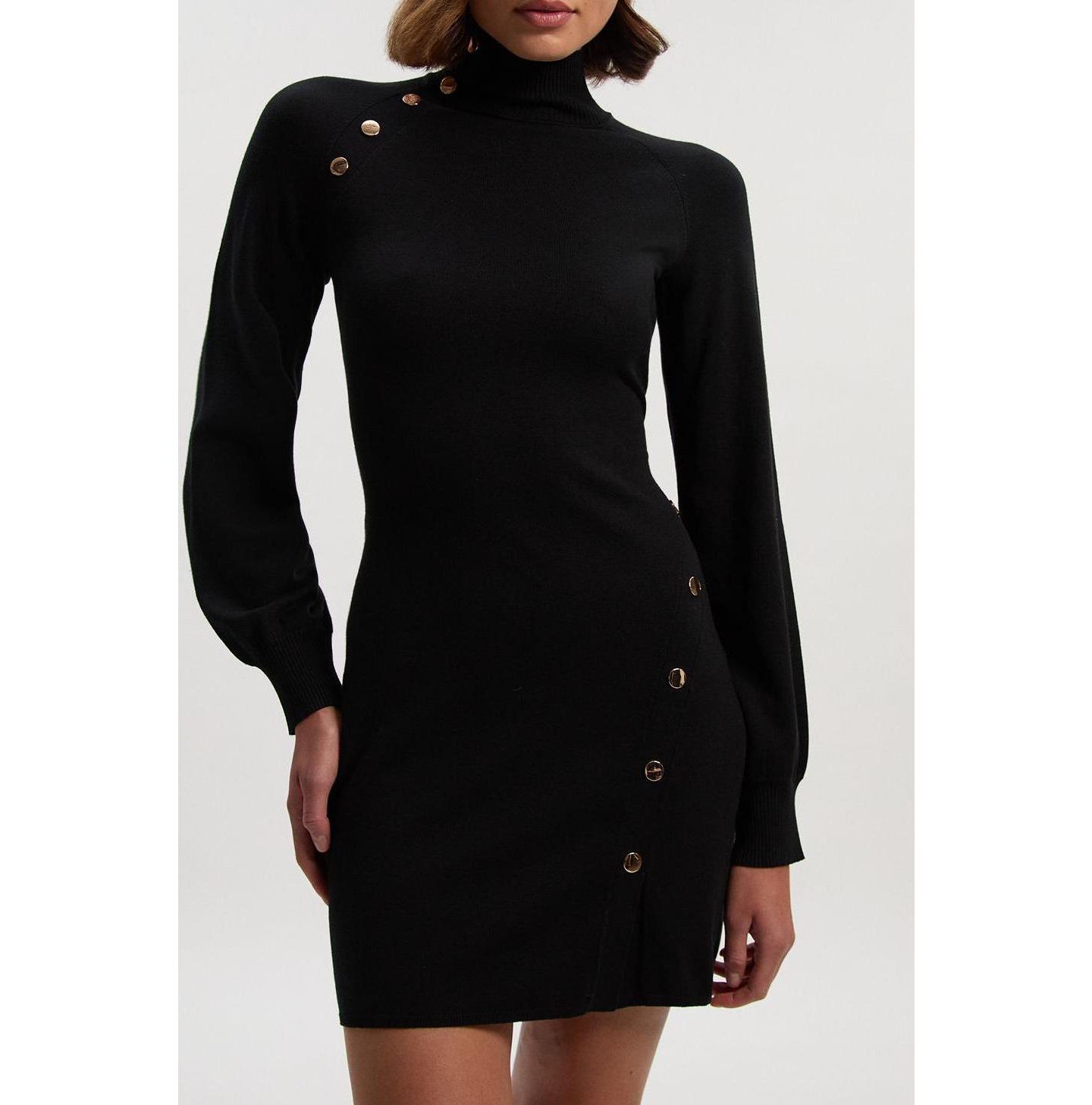 Женское платье Karen Millen Viscose Blend Popper Knit Mini, цвет: Чёрный — фото 5