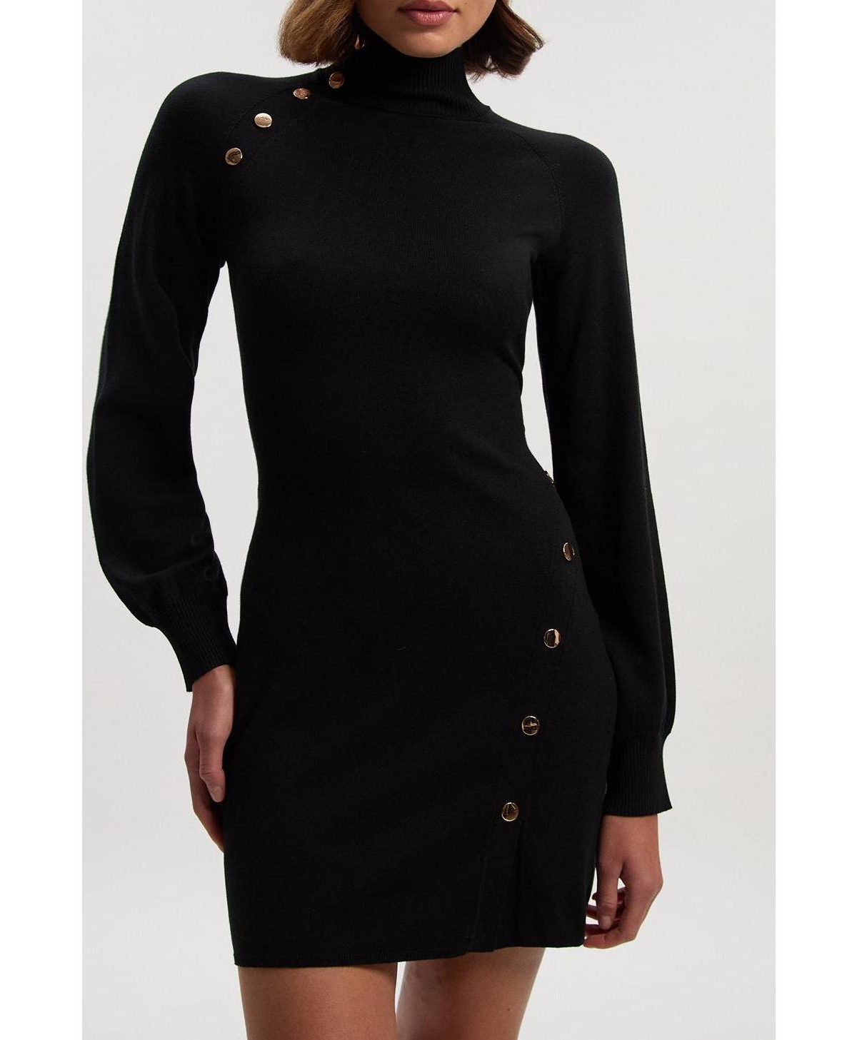 Karen Millen Women's Viscose Blend Popper Knit Mini Dress