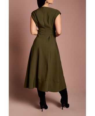 Women's Belted Crepe Dress