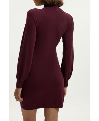 Women's Viscose Blend Popper Knit Mini Dress