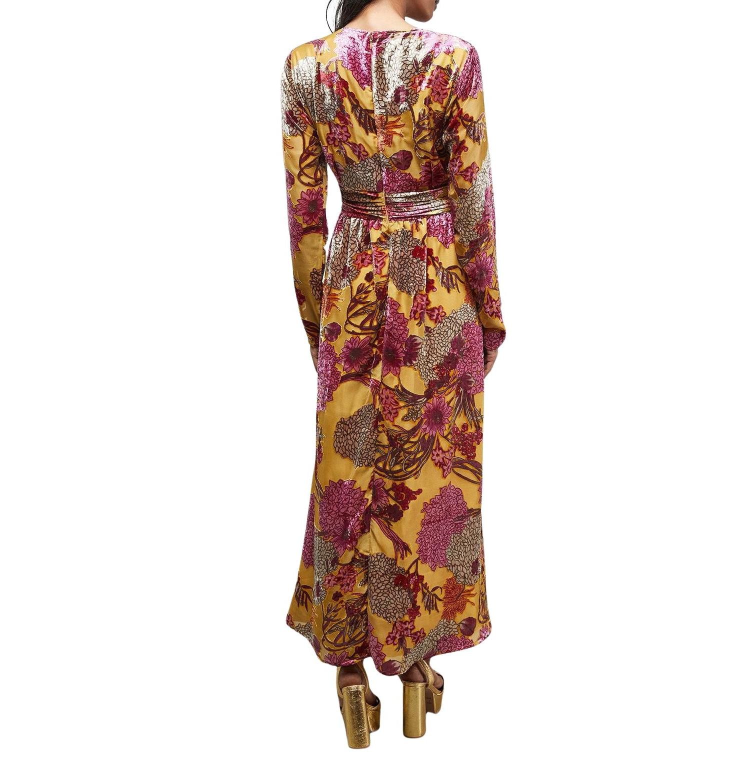 Women's Plunge Neck Waisted Midi Dress