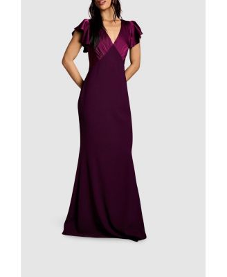 Women's V-Neck Angel Short Sleeve Maxi Dress