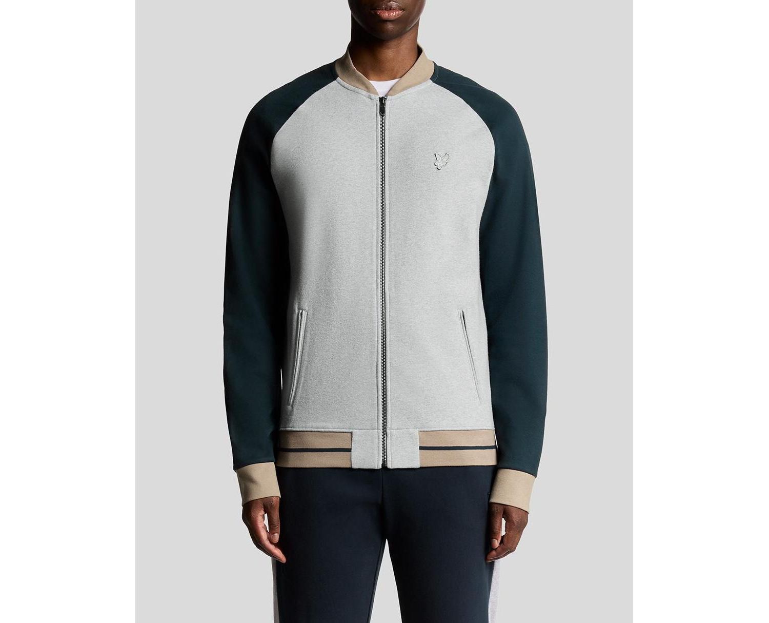 Men's Interlock Contrast Raglan Bomber Jacket