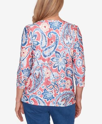 Women's  Austin Embellished Paisley Floral Crew Neck Top