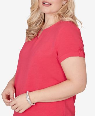 Women's  The Royal Treatment Solid Rolled Short-Sleeve T-Shirt