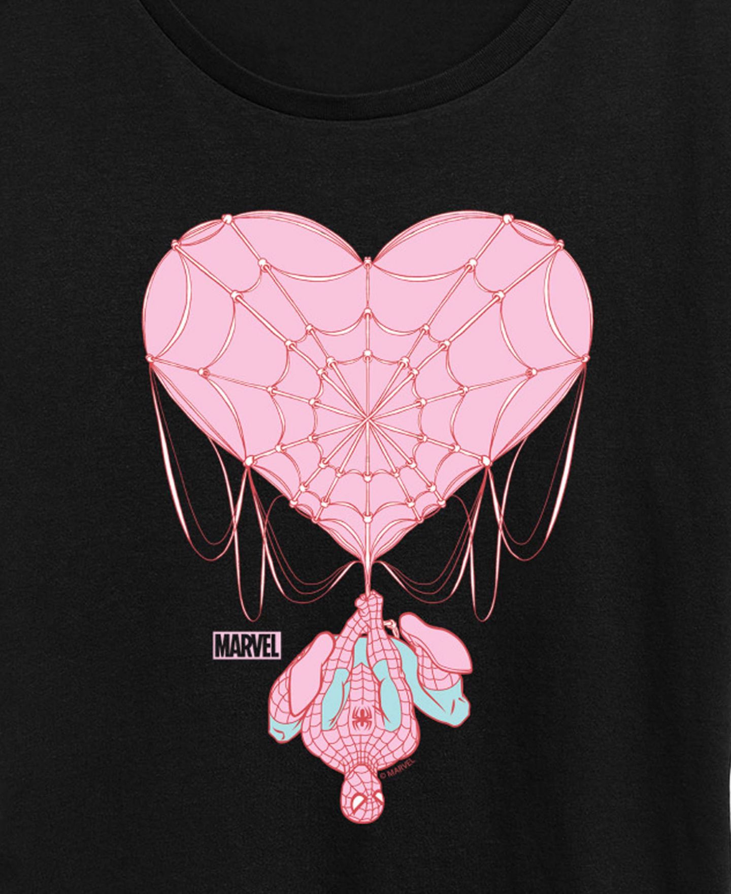 Женская футболка Hybrid Apparel Marvel Spider-Man Heart Web Short-Sleeve Graphic, цвет: Чёрный — фото 2