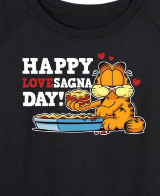 Women's Garfield Happy Lovesagna Day French Terry Long sleeve T-shirt