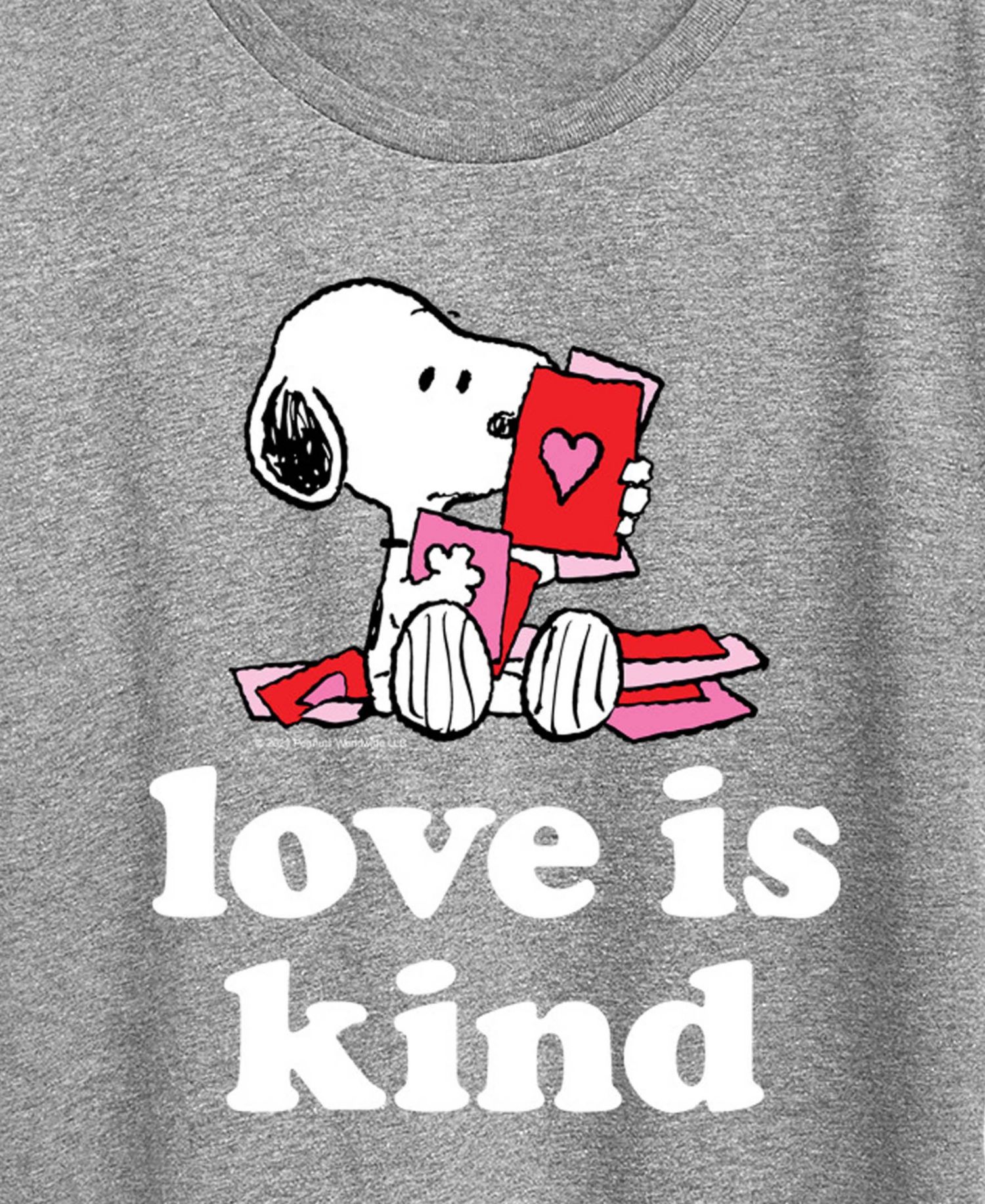 Women's Peanuts Snoopy Valentine Love Is Kind Short-Sleeve Graphic T-Shirt