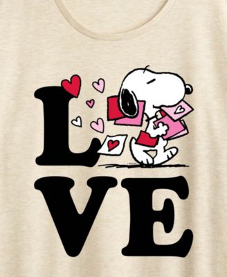 Women's Peanuts Love Snoopy Short Sleeve Graphic T-Shirt