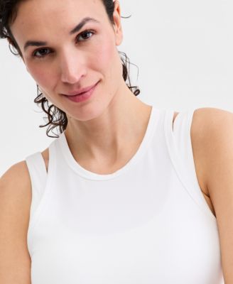 Women's Ribbed High-Neck Tank Top