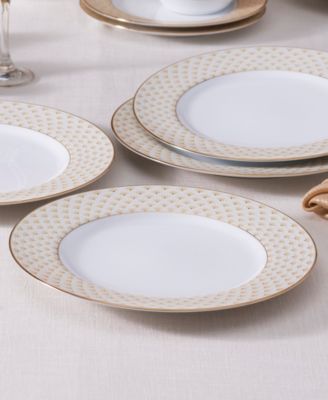 Trocadero Gold-Tone Dinner Plates, Set of 4