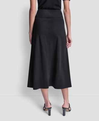 Women's Arid Pique Mini Logo Emblem Slit A-Line Skirt