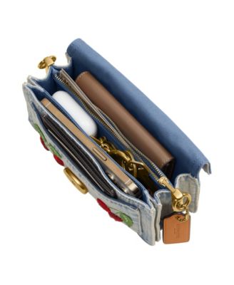 Tabby Small Denim Cherry Embroidery Shoulder Bag 20