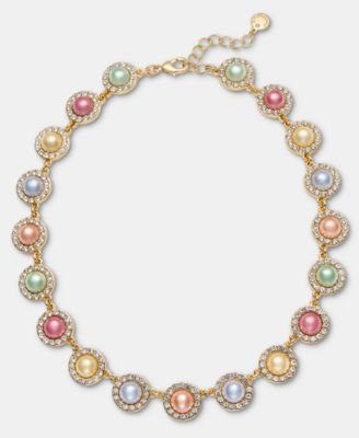 Charter Club Pave Imitation Pearl All-Around Collar Necklace 16 2 extender Macys Exclusive - Gold 55$