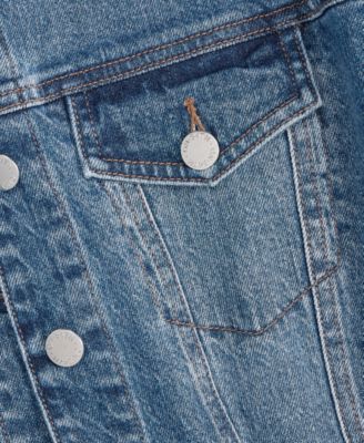 Women's Cropped Cotton Denim Trucker Jacket