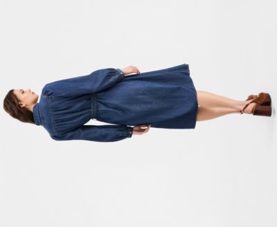 Women's Point Collar Long-Sleeve Dress