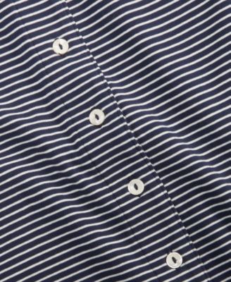 Women's Thin Stripe Rib Button-Up Tank Top