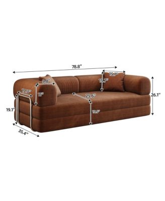 78.8" Compression Sofa, Convertible Floor Sofa Bed, Comfy Futon Couch Sleeper Bed