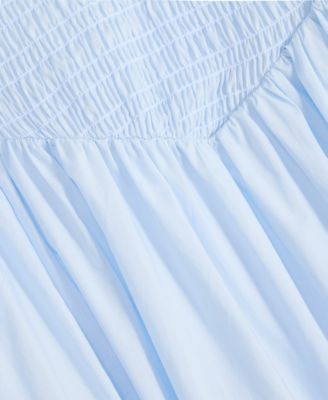 Women's Cotton Smocked Cross-Back Maxi Dress