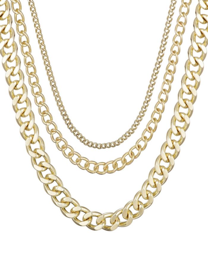 ADORNIA Gold Link Layered Necklace