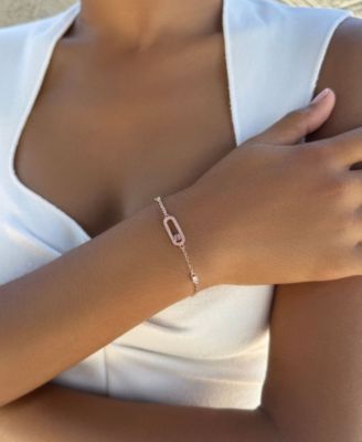 Rose Gold CZ Dancing Stone Bracelet