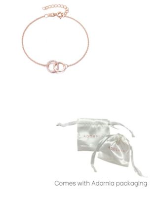 Rose Gold Adjustable CZ Pave Rings Bracelet