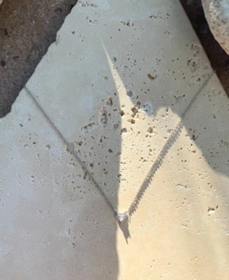 Silver CZ Halo Heart Necklace