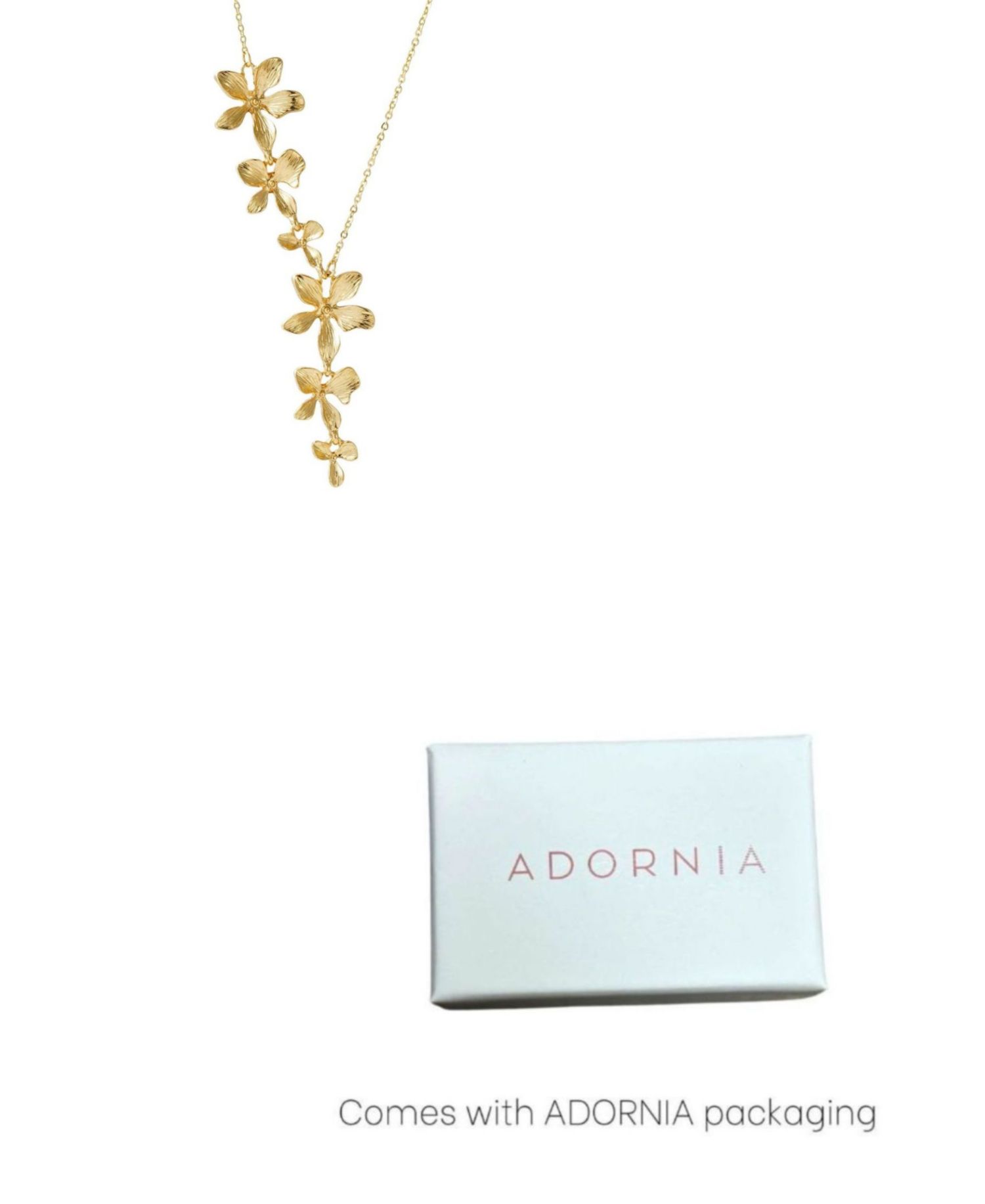 Gold Petals Drop Necklace