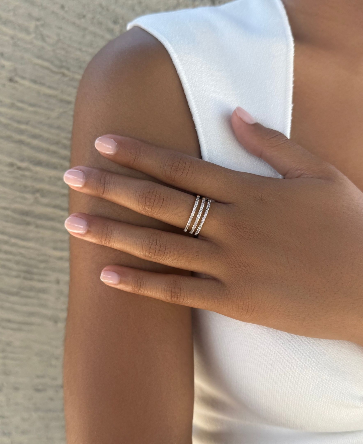 Adornia Gold Cz Triple Band Ring