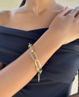 Gold Chunky Paperclip Chain Bracelet