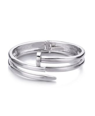 Silver Hinge Nail Cuff Bracelet