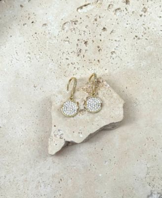 Gold CZ Wavy Pebble Earrings