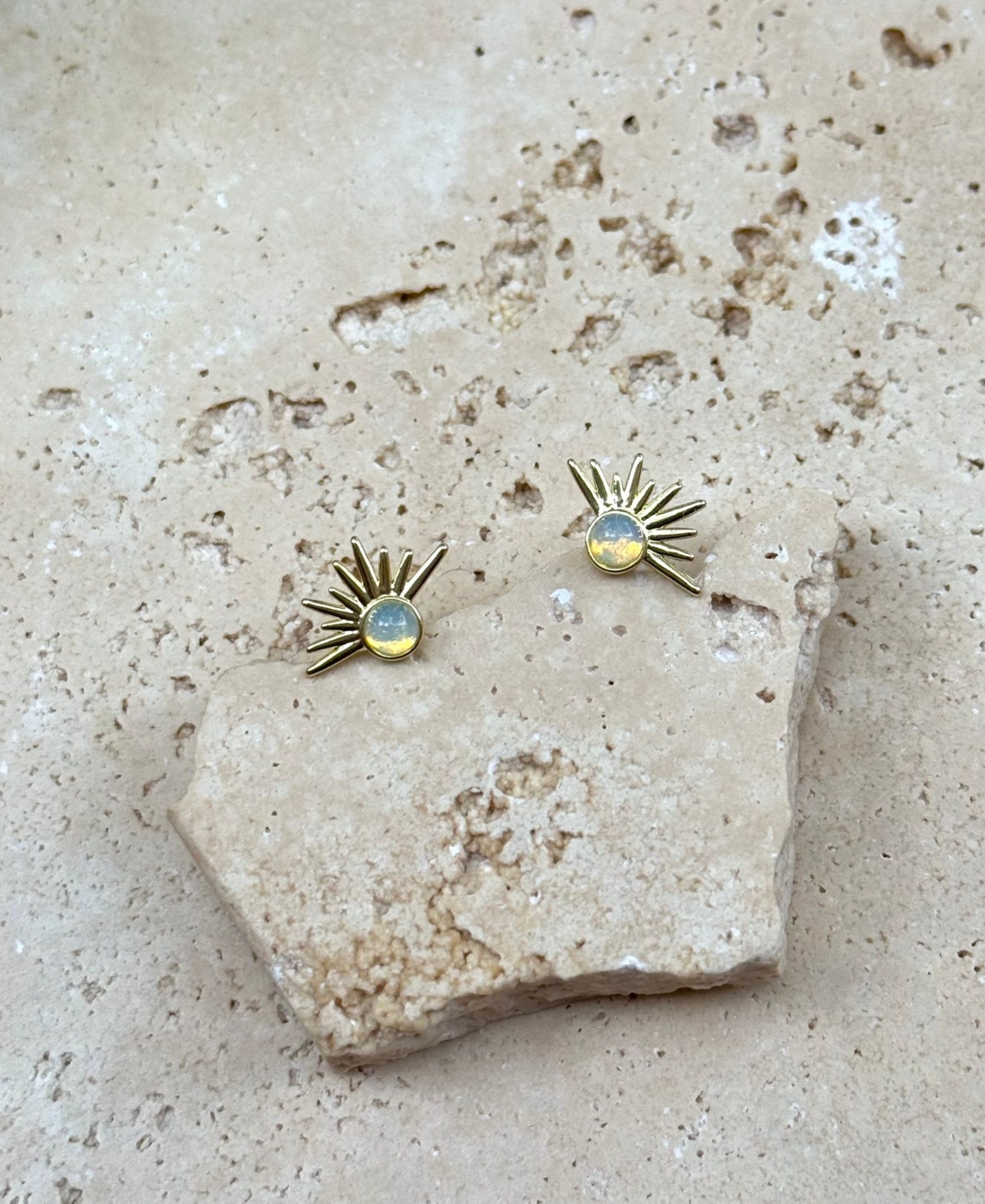 Adornia Gold Opal Sunrise Stud Earrings