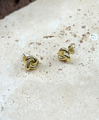 Gold Chubby Knot Stud Earrings