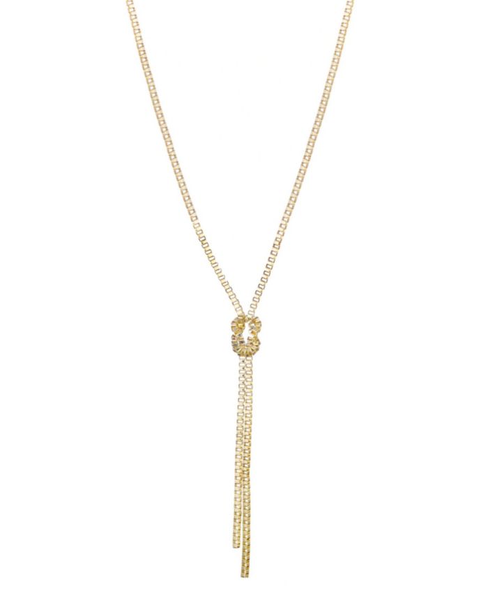 ADORNIA Gold 30" Knotted Box Chain Lariat Necklace