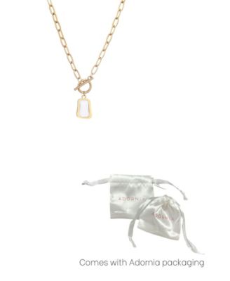 Tarnish Resistant Gold Mother of Pearl Toggle Necklace