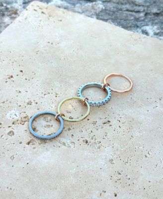 Crystal Mixed Metal 4-Layer Stack Ring