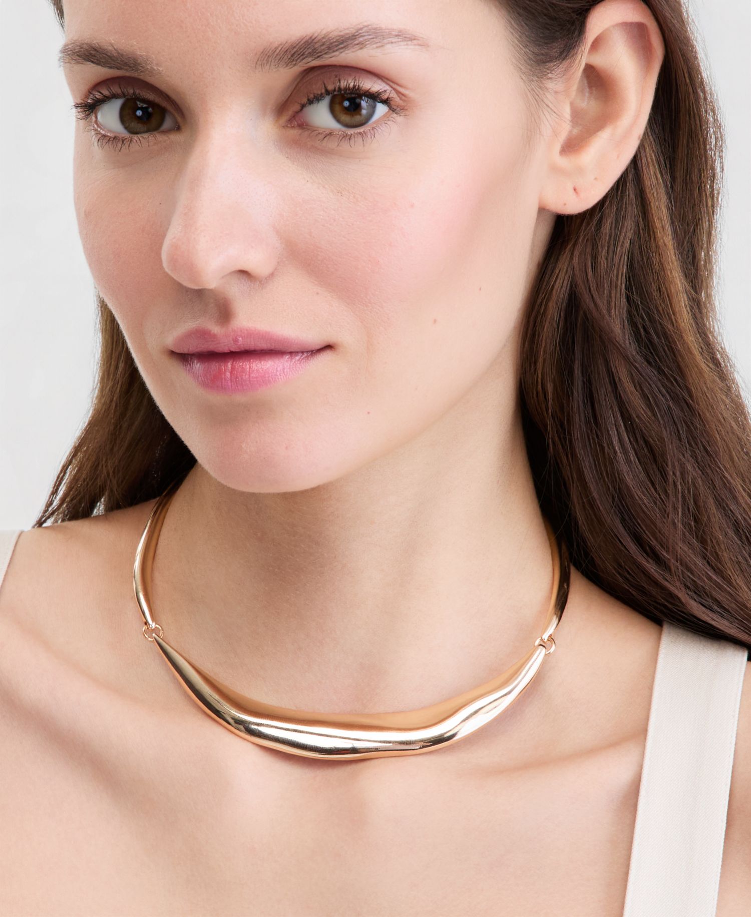 Sculptural Curve Collar Necklace, 16-1/2" + 3" extender