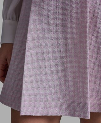Women's Pleated Tweed Mini Skirt